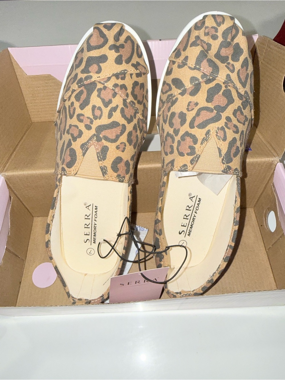 Serra Leopard Print Slip-On Flats in Tan and Black